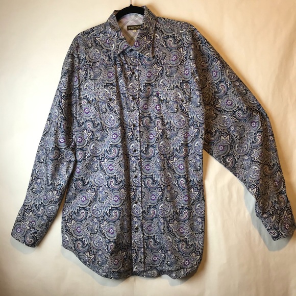 Stetson Other - STETSON WESTERN SNAP BUTTON PAISLEY SHIRT SIZE XL